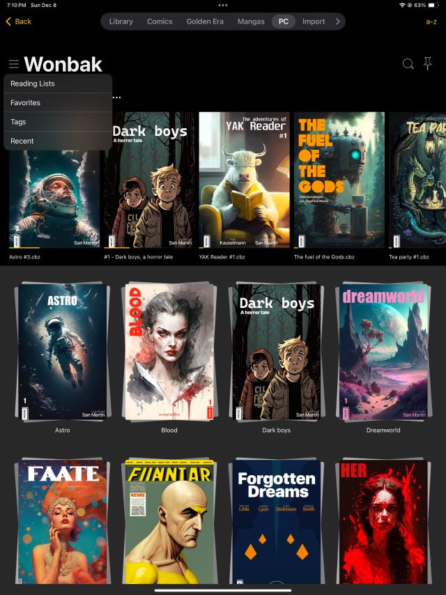 New home ui, menu